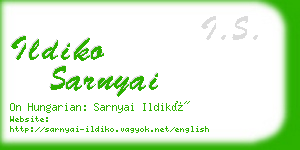 ildiko sarnyai business card